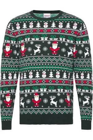 Christmas Sweats The Fine Christmas Sweater Tops Knitwear Round Necks Green