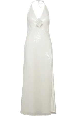 Bardot Aradia Sequin Halter Dress Knælang Kjole White