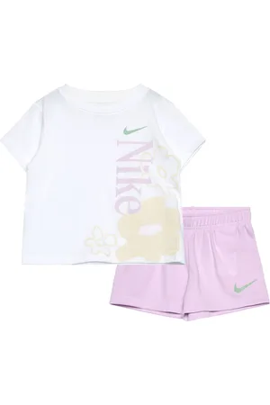 Nike Ks-Knit Short Set Sport Sets With Short-sleeved T-shirt Pink