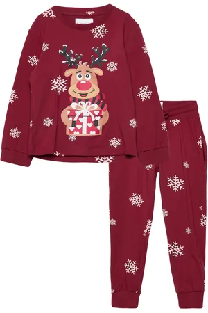Christmas Sweats Rudolph’s Cute Pyjamas Red Kids Pyjamassæt Multi/patterned