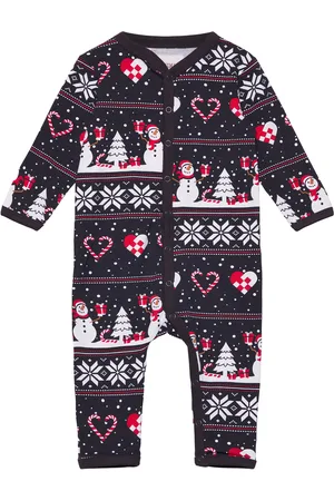 Christmas Sweats Christmas Heart Jumpsuit Navy Baby Pyjamas Sie Jumpsuit Multi/patterned