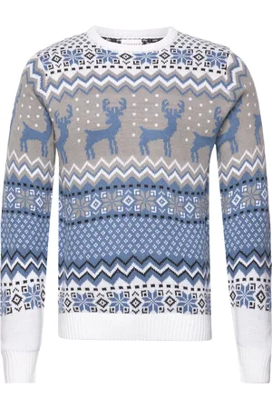 Christmas Sweats The Traditional Christmas Sweater Blue Tops Knitwear Round Necks Blue