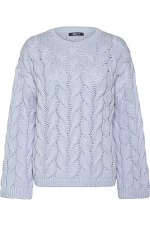 Gina Tricot Cable Knitted Sweater Tops Knitwear Jumpers Blue