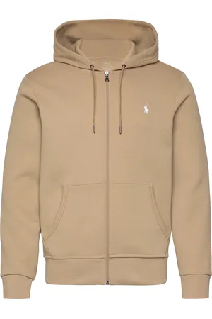 Ralph Lauren Double-Knit Full-Zip Hoodie Tops Sweatshirts & Hoodies Hoodies Beige