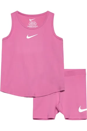 Nike Ks-Knit Short Set Sport Sets With Short-sleeved T-shirt Pink