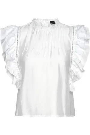 Gina Tricot Mini Boho Frill Top Tops Blouses Sleeveless White