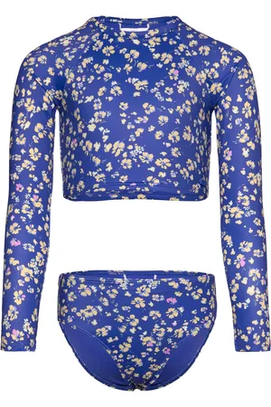 Roxy Shadow Floral Crop Lycra Set Badedragt Badetøj Blue