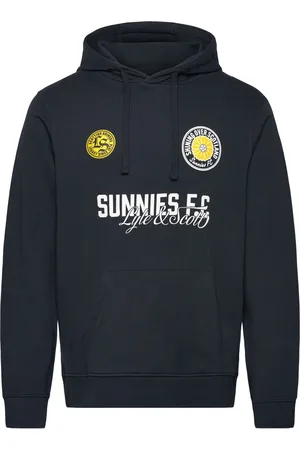 Lyle & Scott Sunnies Fc Graphic Pullover Hoodie Tops Sweatshirts & Hoodies Hoodies Black