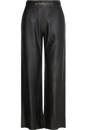 DEPECHE Almadep Pant Bottoms Trousers Leather Leggings-Bukser Black