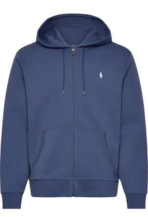 Ralph Lauren Double-Knit Full-Zip Hoodie Tops Sweatshirts & Hoodies Hoodies Blue