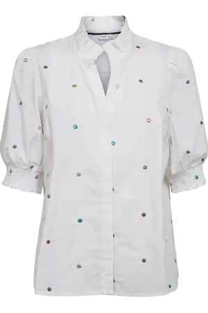 Numph Nujune Ss Shirt Tops Shirts Short-sleeved White