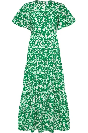 Y.A.S Greena Ss Ankle Dress S. Maxikjole Festkjole Multi/patterned
