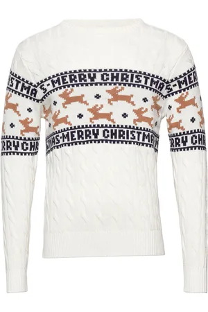 Christmas Sweats The Elegant Christmas Jumper White Tops Knitwear Round Necks White