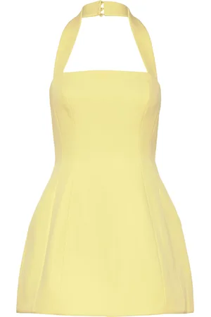 Bardot Nevelle Hourglass Halter Dress Kort Kjole Yellow