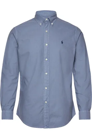 Ralph Lauren Custom Fit Garment-Dyed Oxford Shirt Tops Shirts Casual Blue