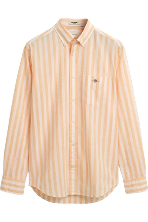 GANT Reg Classic Poplin Stripe Shirt Tops Shirts Casual Shirts Orange