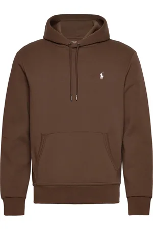 Ralph Lauren Double-Knit Hoodie Tops Sweatshirts & Hoodies Hoodies Brown