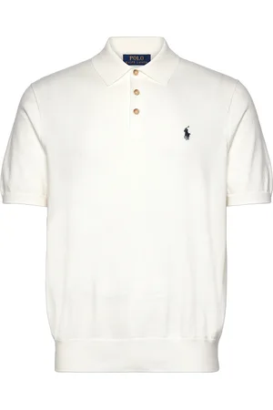 Ralph Lauren Cotton Polo-Collar Sweater Tops Polos Short-sleeved White