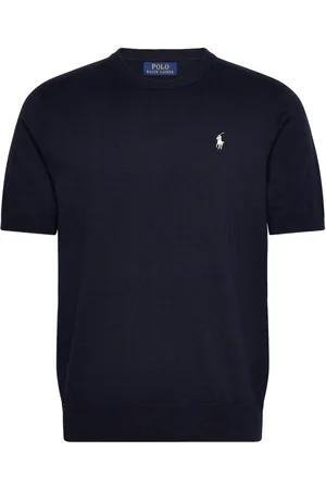 Ralph Lauren Cotton Crewneck Short-Sleeve Sweater Tops T-Kortærmet Skjorte Navy