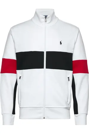 Ralph Lauren Double-Knit Track Jacket Tops Sweatshirts & Hoodies Sweatshirts White