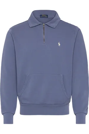 Ralph Lauren Loopback Fleece Quarter-Zip Sweatshirt Tops Sweatshirts & Hoodies Sweatshirts Blue