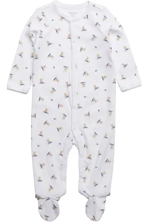 Ralph Lauren Polo Bear Cotton Coverall Langærmet Body White