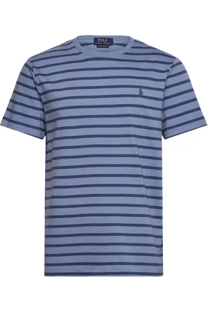 Ralph Lauren Custom Slim Fit Striped Jersey T-Shirt Tops T-Kortærmet Skjorte Blue