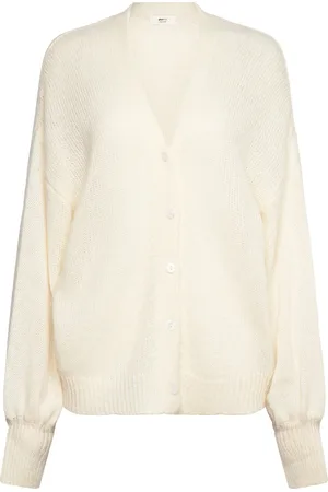 Gina Tricot Chunky Knitted Cardigan Tops Knitwear Cardigans Cream