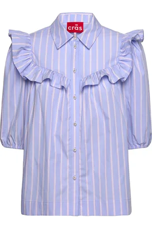 Crās Ellencras Shirt Tops Shirts Short-sleeved Blue