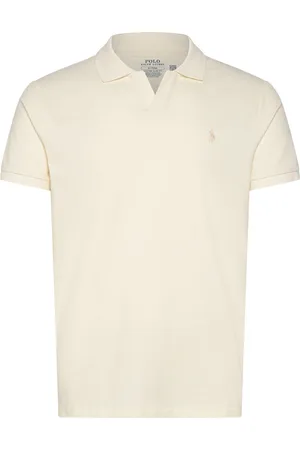 Ralph Lauren Custom Slim Fit Stretch Mesh Polo Shirt Tops Polos Short-sleeved Cream