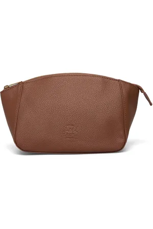 Herschel Milan Toiletry Bag Vegan Leather Toilettaske Brown
