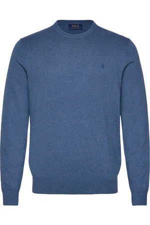 Ralph Lauren Cotton-Cashmere Crewneck Sweater Tops Knitwear Round Necks Blue