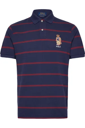 Ralph Lauren Custom Slim Fit Bear Mesh Polo Shirt Tops Polos Short-sleeved Navy