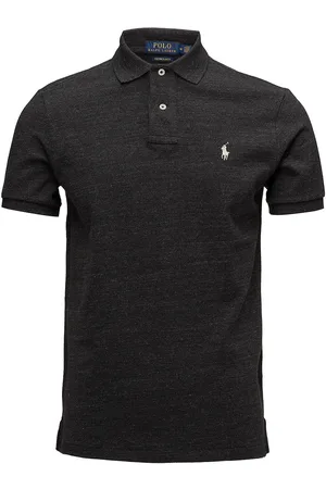 Ralph Lauren Basic Mesh-Ssl-Knt Designers Knitwear Short Sleeve Knitted Polos Black