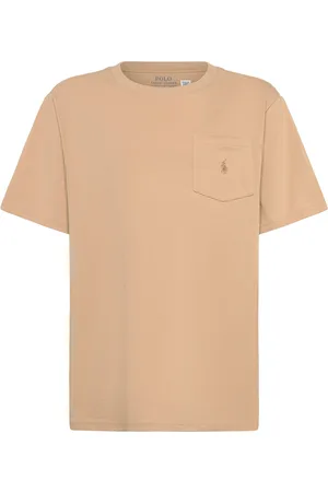 Ralph Lauren Cotton Jersey Pocket Tee Tops T-Kortærmet Skjorte Beige