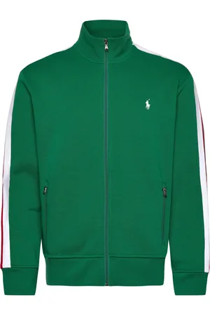 Ralph Lauren Double-Knit Track Jacket Tops Knitwear Full Zip Jumpers Green