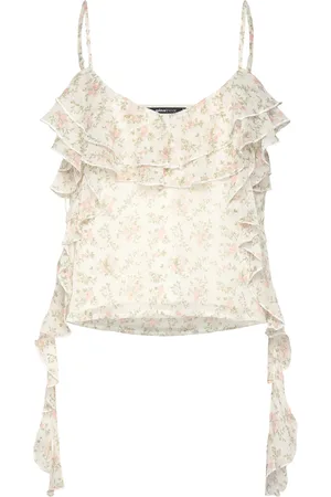 Gina Tricot Frill Singlet Tops Blouses Sleeveless Multi/patterned
