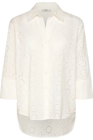 JDY Tallie 3/4 Long Shirt Wvn Noos Tops Shirts Long-sleeved White