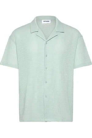 Sixth June Crochet Ss Shirt Tops Shirts Short-sleeved Shirts Blue