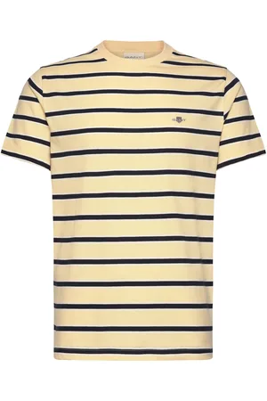 GANT Striped Ss Tshirt Designers T-Kortærmet Skjorte Yellow