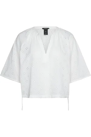 Lindex Blouse Regina Tops Blouses Short-sleeved White