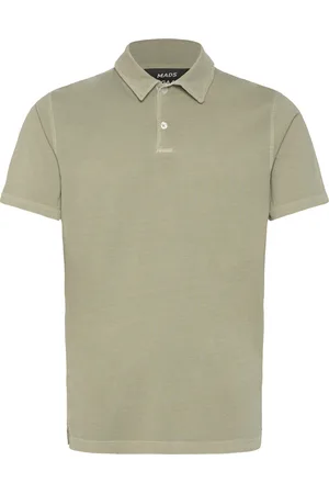 Mads Norgaard Cotton Jersey Pigment Dye Polo Shirt Tops Polos Short-sleeved Khaki Green