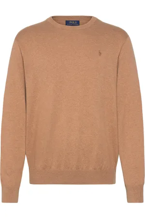 Ralph Lauren Cotton-Cashmere Crewneck Sweater Tops Knitwear Round Necks Beige