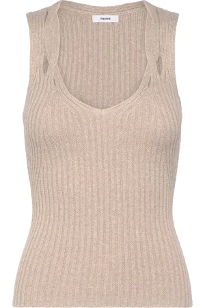 Reiss Alethia Tops T-shirts & Tops Sleeveless Beige