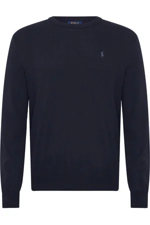 Ralph Lauren Cotton-Cashmere Crewneck Sweater Tops Knitwear Round Necks Navy