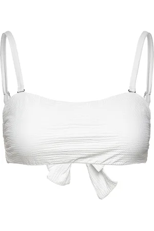Casall Waffle Bandeau Tie Back Bikini Top Sport Women Sport Clothing Sport Swimwear Sport Bikinis White