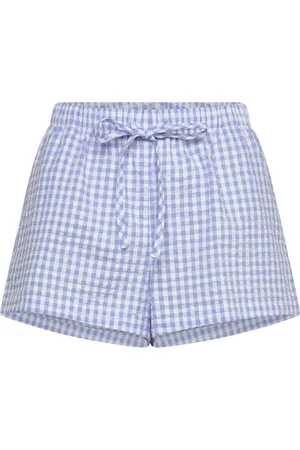 Hunkemöller Short Seersucker Check Pyjamas Nattøj Blue