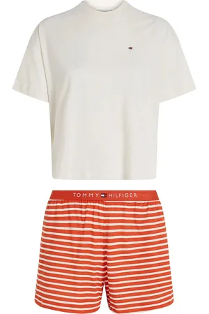 Tommy Hilfiger Ss Prt Pj Short Set Pyjamas Nattøj Cream
