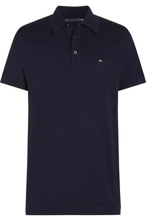Tommy Hilfiger Essential Cotton Knitted Polo Tops Polos Short-sleeved Navy