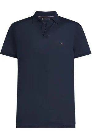 Tommy Hilfiger Pure Linen Reg Polo Tops Polos Short-sleeved Navy
